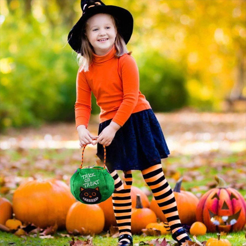 Happy Elf Witch Trick Or Treat Gift Bag Halloween Candy Bag Pumpkin Handbag