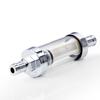 10mm 3/8'' Universal Chrome Glass Fuel Filter Car Petrol Diesel Inline Reusable