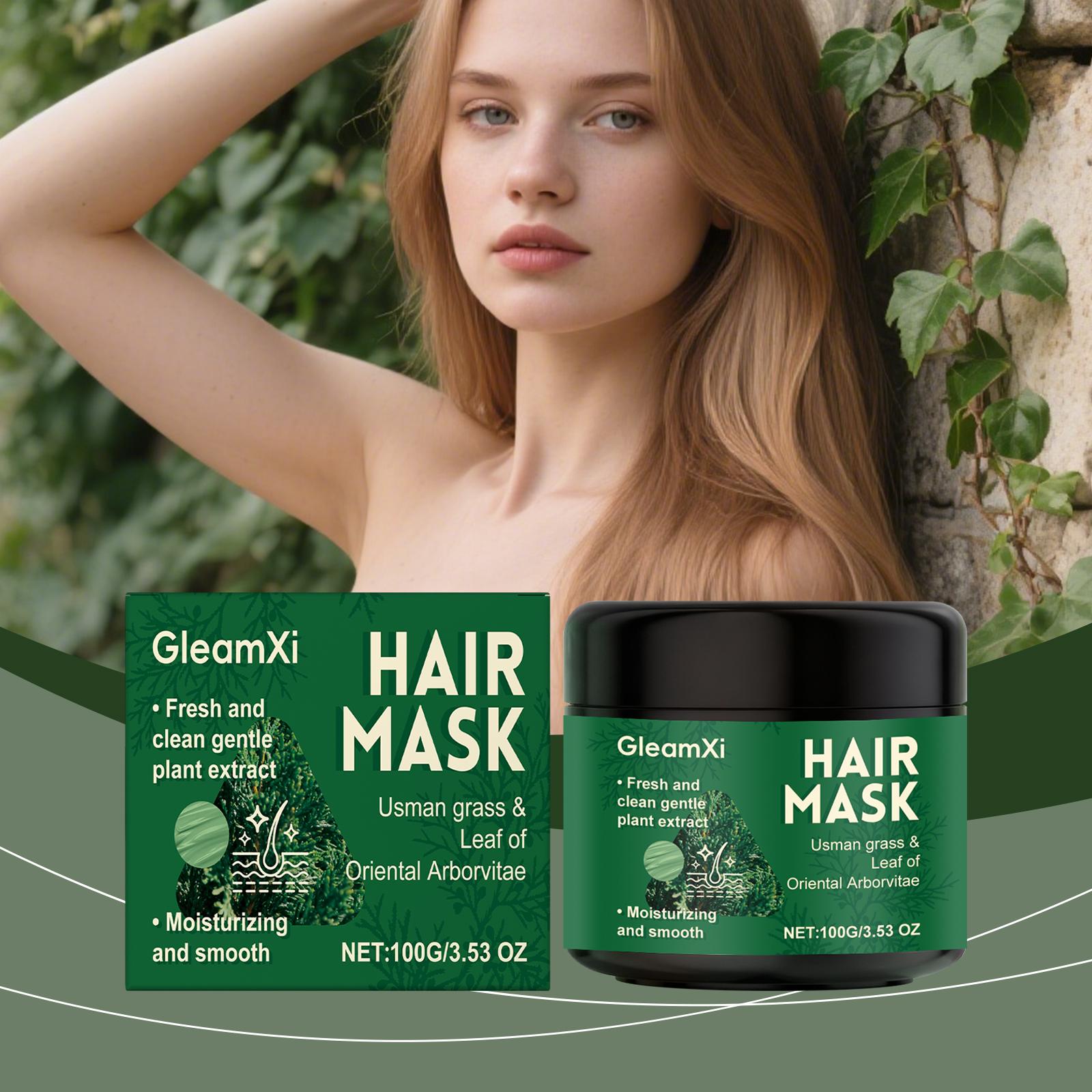 

Natural Usman Shampoo Bar + Hair Mask+Hair Oil Set, Usma Grass Soap for Women&Men Gray Hair Reverse, Hair Thickening & Darkening 100g