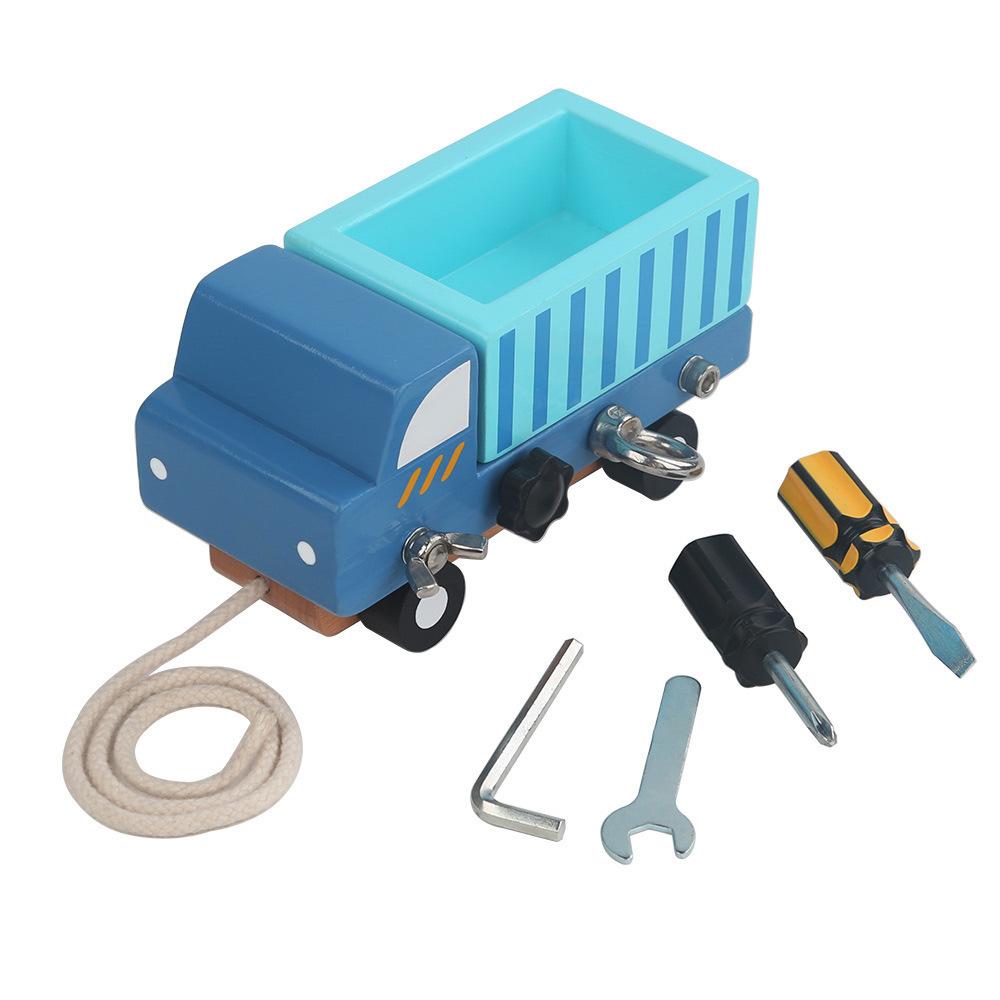 Children's Early Education Simulation Toolbox Play House Screw Toys Hands-on Busy Truck Trailer