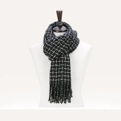 Cachecol Aquecedor de Pescoço Feminino Outono/Inverno Casal Xadrez Cachecol Macio 612YNM