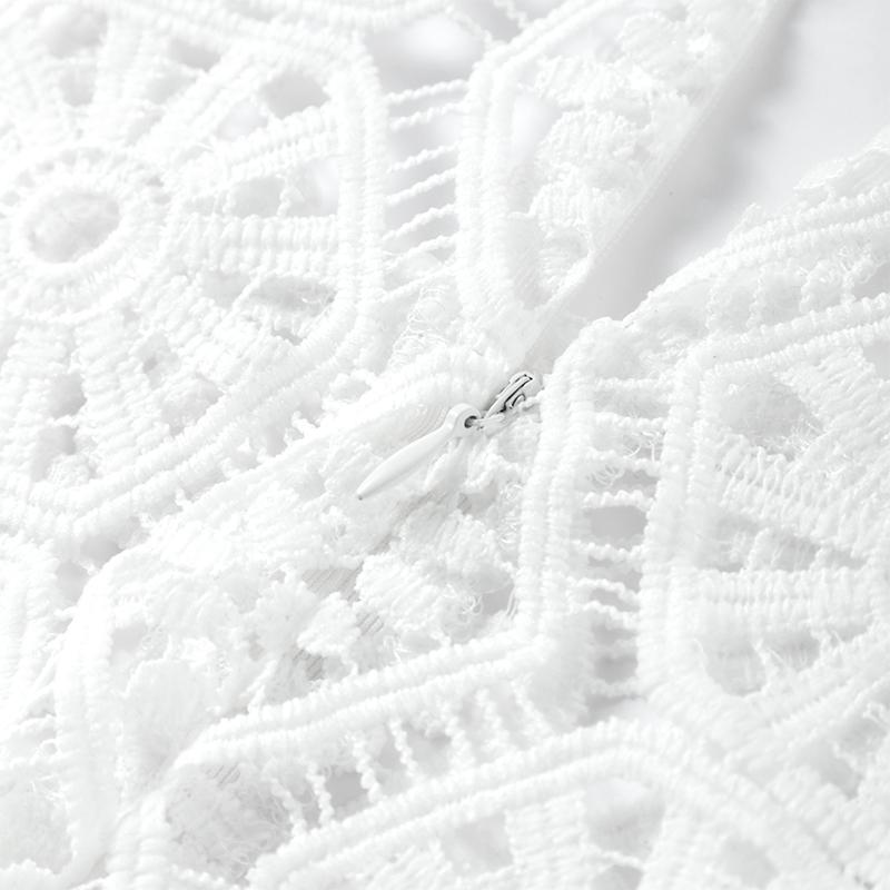 Sexy Tassel Hallow Out Midi Dress Women Solid Long Sleeve O-neck Holiday Slim Dresses Female 2024 Summer Fashion Crochet Robe