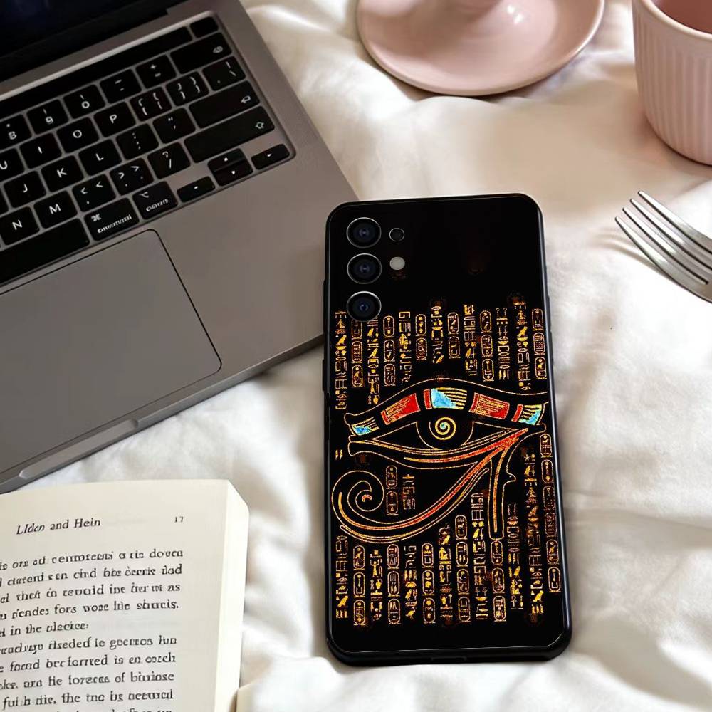 Egyptian Eye Of Horus Phone Case For Samsung S25,24,23,22,30,21,10,9,Ultra,Plus,Lite,FE,4,5 G Soft Black Case