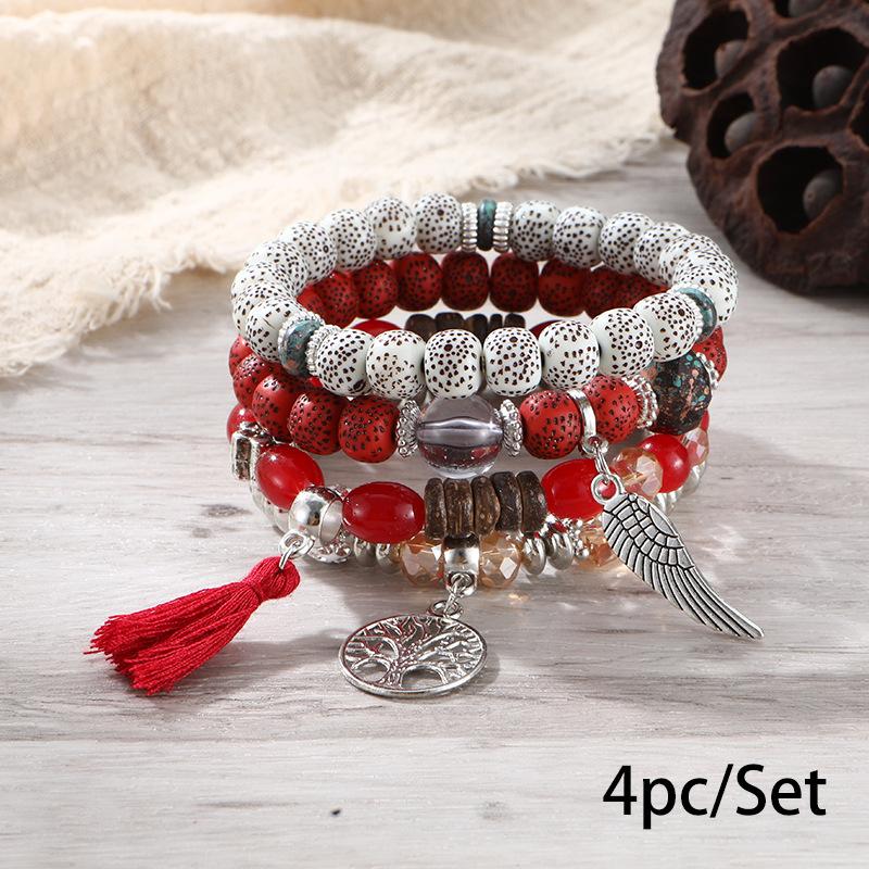 Braccialetto Bohemien Europeo e Americano Creativo Nappa Multistrato con Perline Bellissimo Gioiello