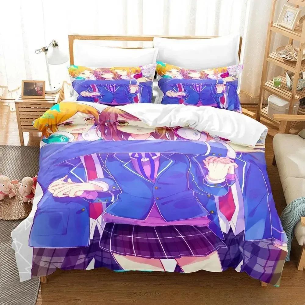 Ensemble Stars Bedding Set Single Twin Full Queen King Size Bed Set Adult Kid Bedroom Duvet Cover Sets 3D Anime Bed Sheet Set