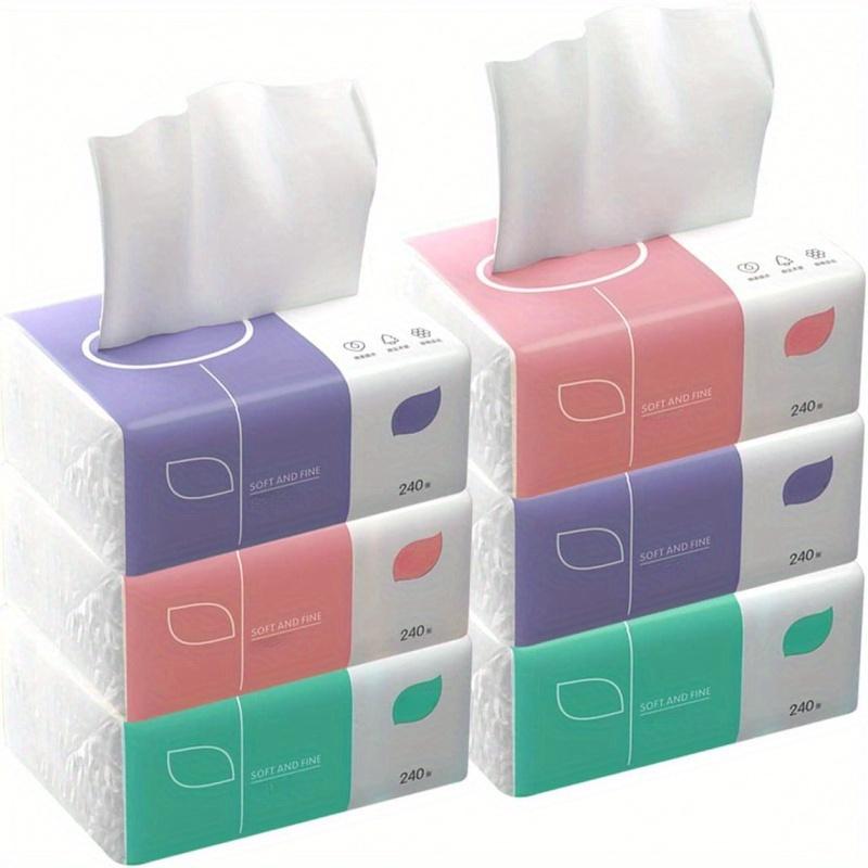 6pcs Household Super Soft 4-layer Tissues, Thick and Portable, Suitable for Families, Made of Native Wood Pulp