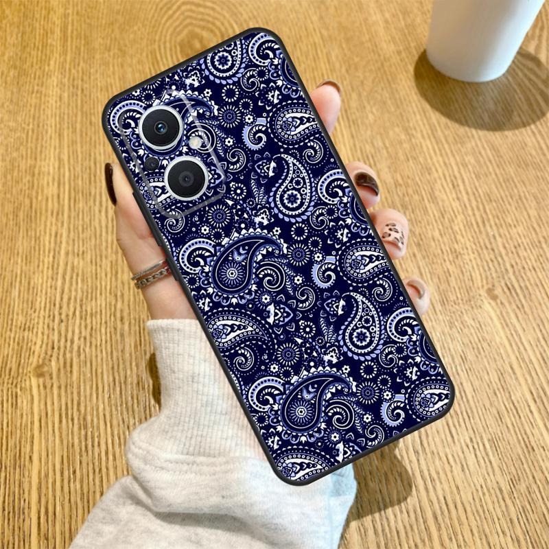 Blue Bandana Paisley Funda For OPPO Reno 12F 11F 13F 14F 8T 8 Lite 10 11 12 13 14 OPPO Find X8 X6 X5 X9 Pro Case