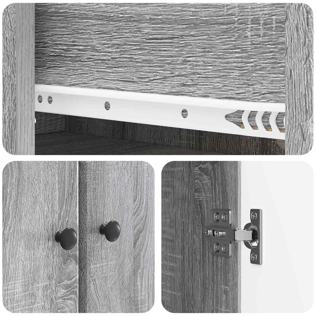 2 Piece Cabinet Set Gray Sonoma 34.5 x 34.5 x 90 cm Engineered Wood