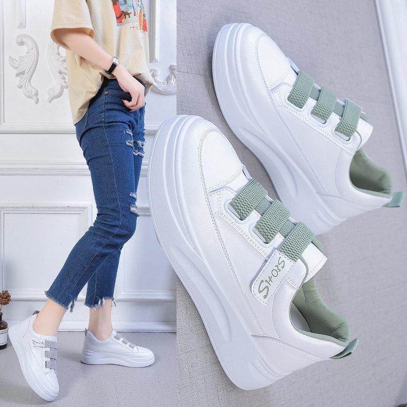 Velcro White Shoes Women  White Sports Shoes Women 'S Shoes Casual Lace -Up Women 'S Shoes Women 'S Vulcanized Shoes Tennis
