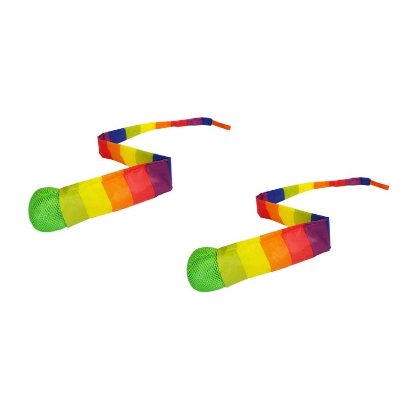 Rainbows Comets Ball Soft Tail Throwing Receiving Ball Cheerleading Streamers Ball For Kid Sensory Training And Team Game