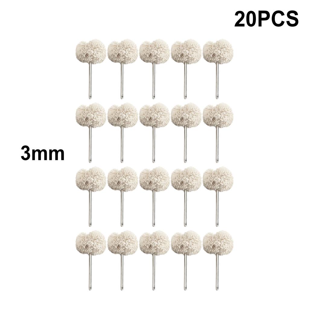 Rotary Tool Wool Polishing Accessories 20pcs for Grinding Buffing Metal Plastic Jewelry Jade Gem Olives Walnut Amber Stone