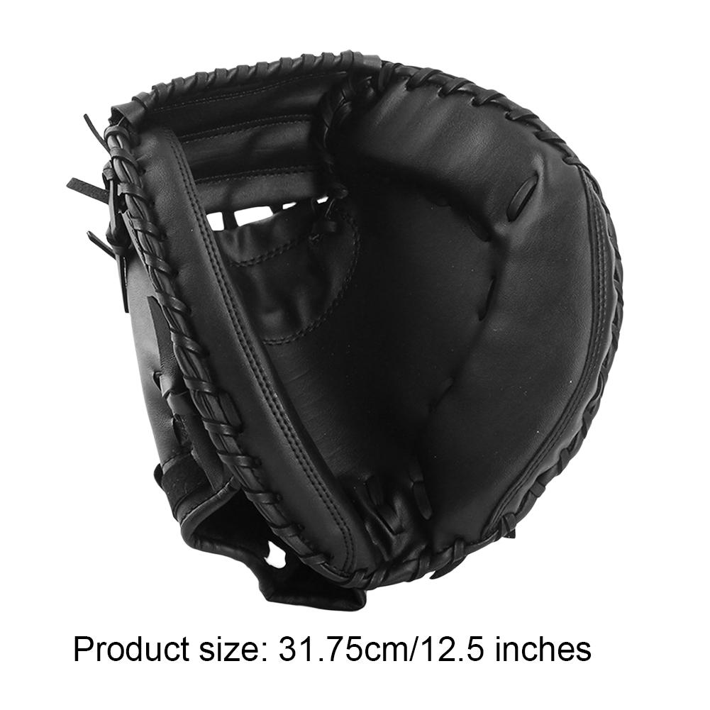 Baseball Fielding Glove PU Leather Softball Glove Thicken Beginner Play Training Wear-resistant Catcher Mitt for Outdoor Sports чёрный