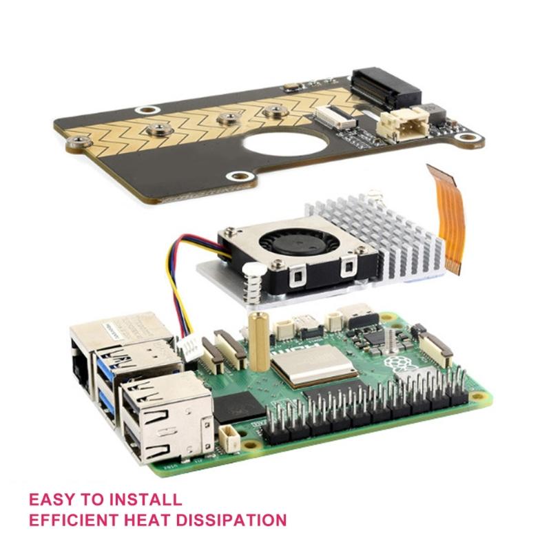 PCIe M.2 NVMe SSD Enclosure with/without Heatsink or Expansion Board Enhancing Performances for RPi 5