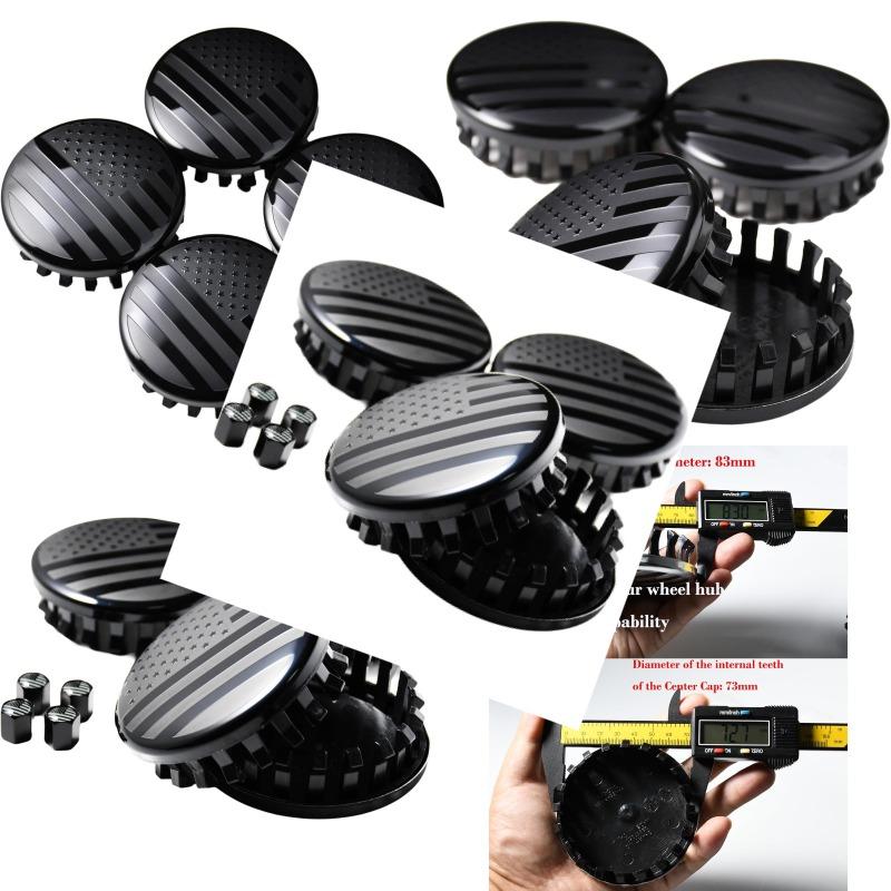 Set of 4 for Chevrolet 3 1/4 inches=83mm Blackout HubCap fit Most 18"and20"and22" Rims for Suburban Silverado Tahoe and GMC Sierra Yukon Denali
