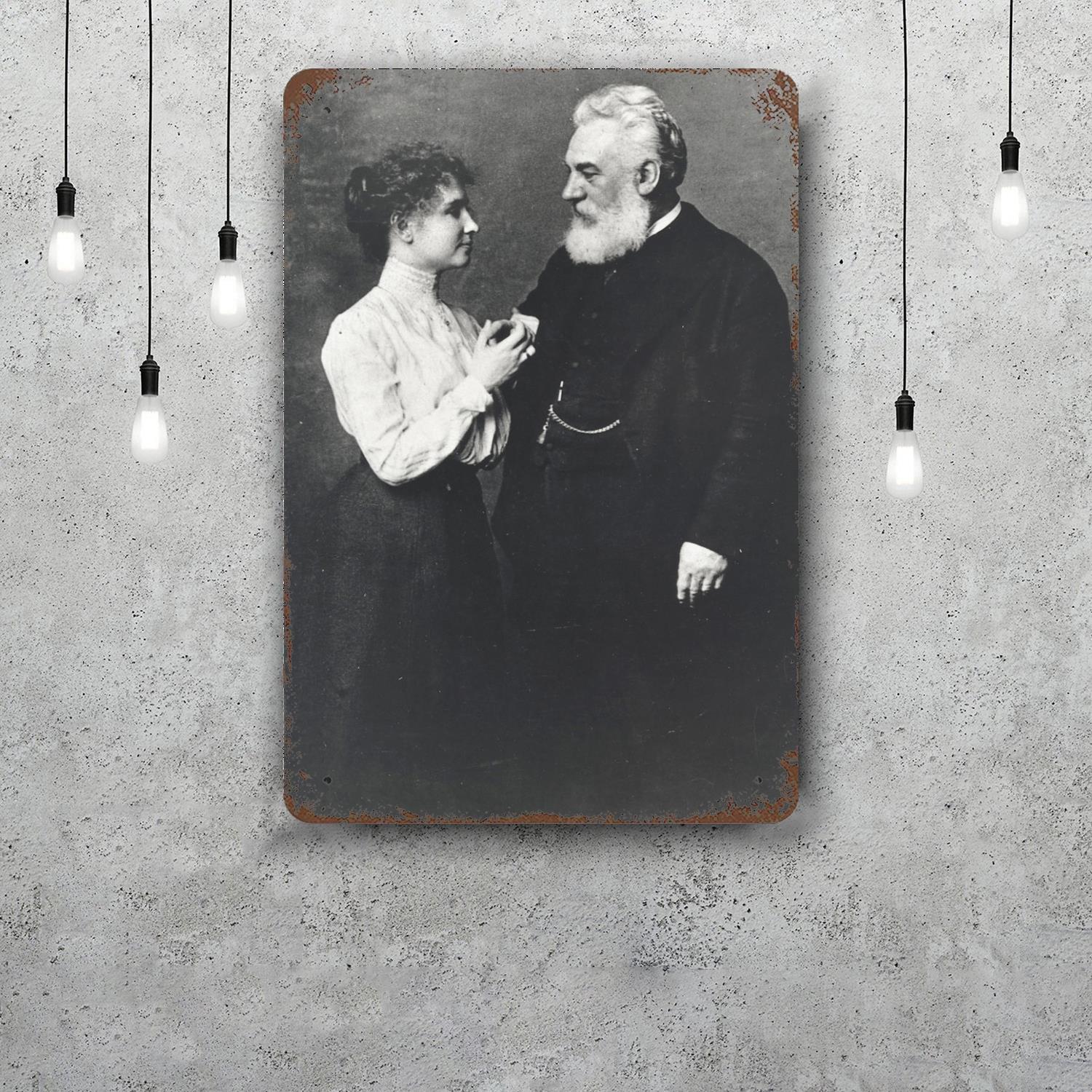 

Helen Keller Vintage Tin Sign Home Decor Wall Decor Art Wall Mural Room Decoration Decor Retro Metal Sign Plate Bar Posters 20x30cm（7.8x11.8inch）