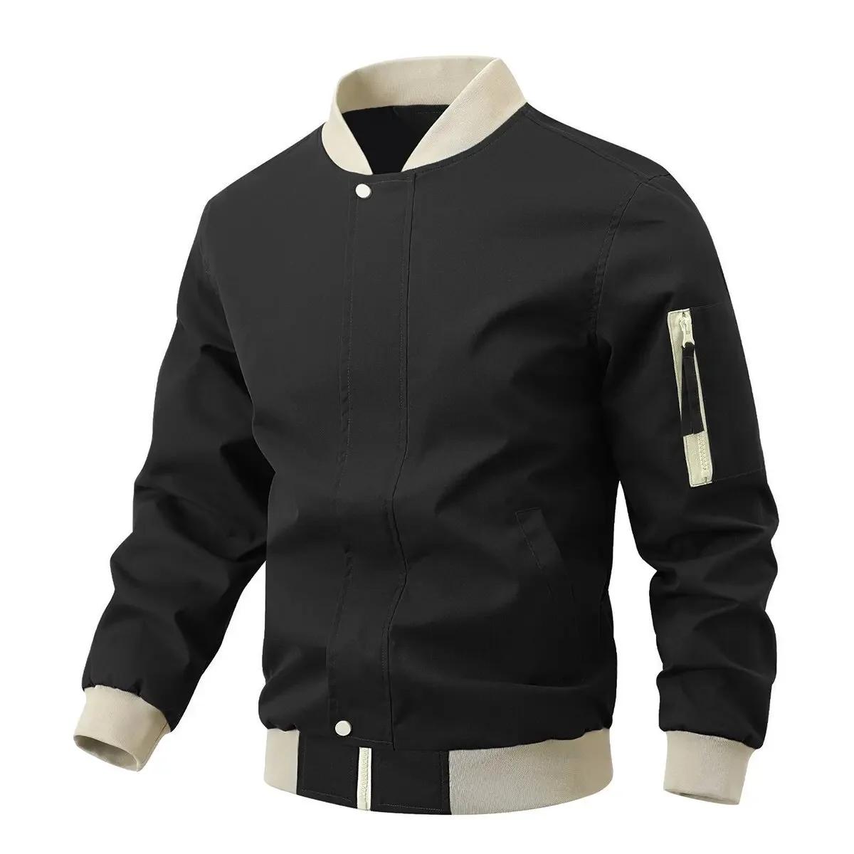 

Autumn American Aviator Jacket Men Fashion Trend Windproof Jackets Men s Casual Loose High Quality Large Size Sports Coat XXL чорний