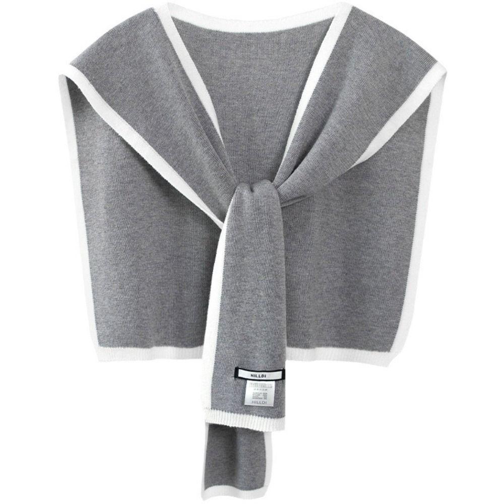 Fake Collar Wraps Knitted Shawl Cloak Wool Scarves Splicing Color Scarf  Air Conditioning Room