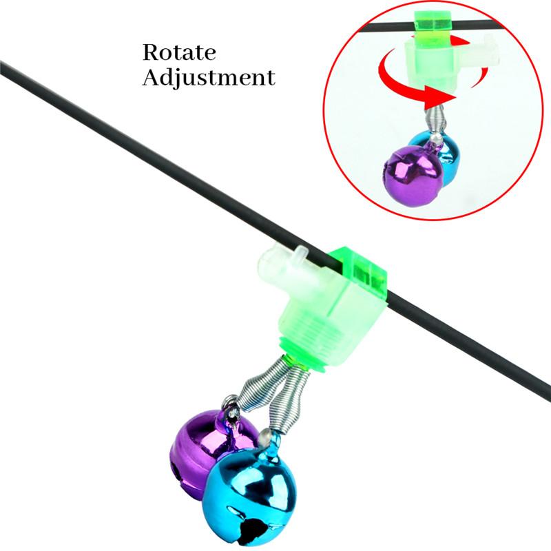 10 peças de clipe de sino de pesca de plástico alarme de vara de pesca com alarmes duplos