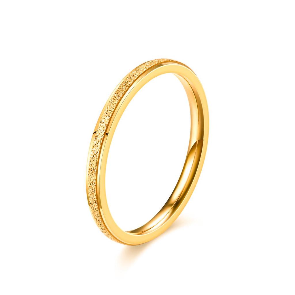 Elegantní dámský prsten z titanové oceli v barvě růžového zlata - Neblednoucí, Matný, Minimalistický design.