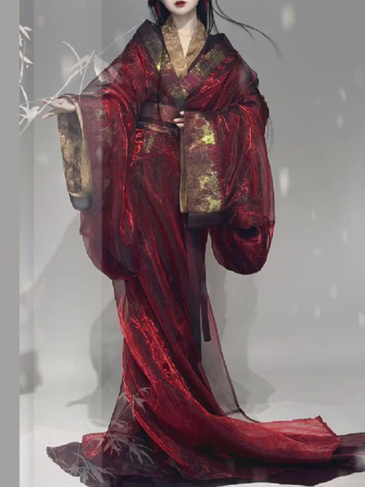 Zhi Jin Zeit der Streitenden Reiche Hanfu: Super Feenhafte Reproduktion mit geradem Saum - Absolut wunderschöner Umhang im chinesischen Stil