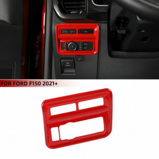 Car Headlight Switch Control Frame Cover 1* For Ford F-150 -2024 Bright Red