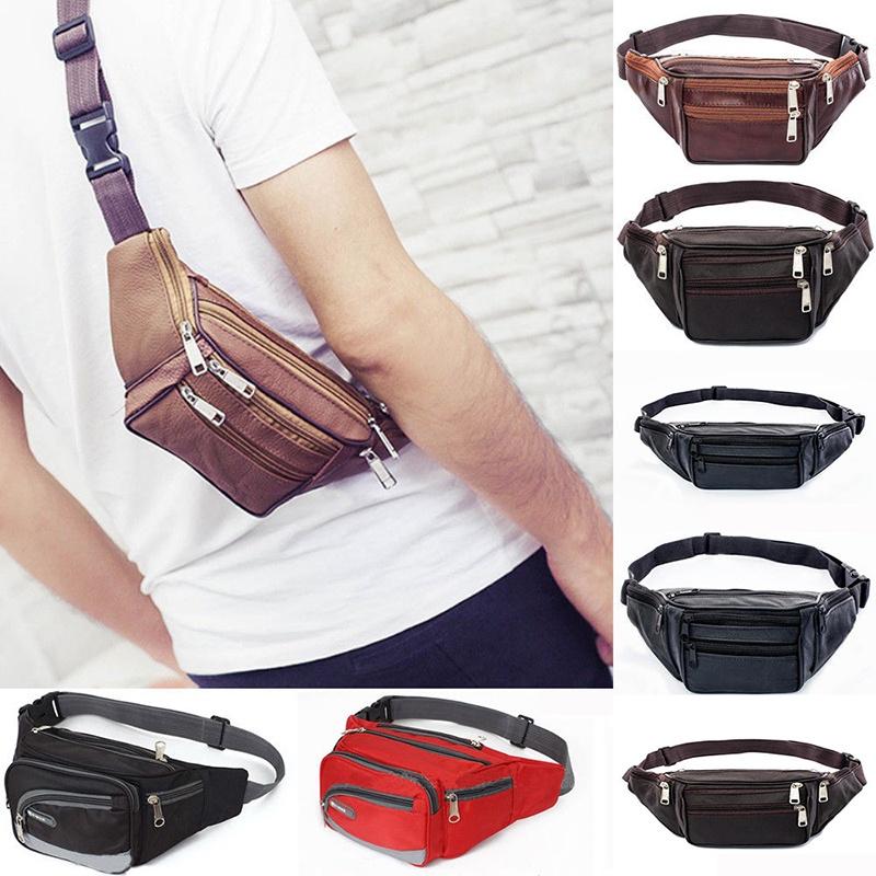 Borsello da vita impermeabile alla moda con tasche con cerniera multi-organizzate