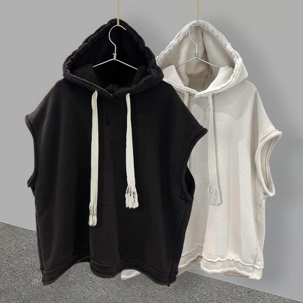 Solid Color Men's Tank Tops Vest Sleeveless Tees For Male Hooded Man Vests Tops Hip Hop Men Tank Top T Shirt