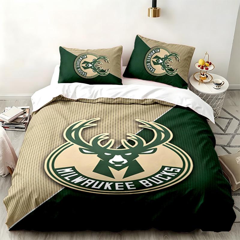 Milwaukee Bucks 3pc Set Perfect for Bedroom Use Comfortable Bedding Set Includes a Duvet Cover and Two Pillowcases Ideal Birthday or Christmas Gift