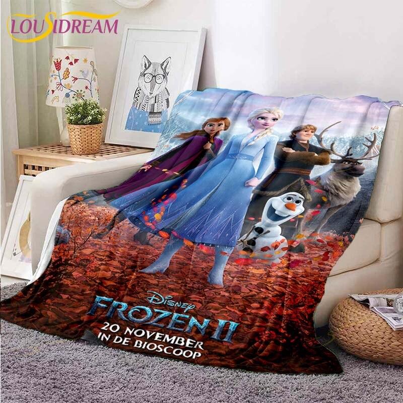 3D Cartoon Frozen Blanket Ultra Lightweight Soft Plush Flannel Throws Blanket for Sofa Bed Couch Best Office Gifts