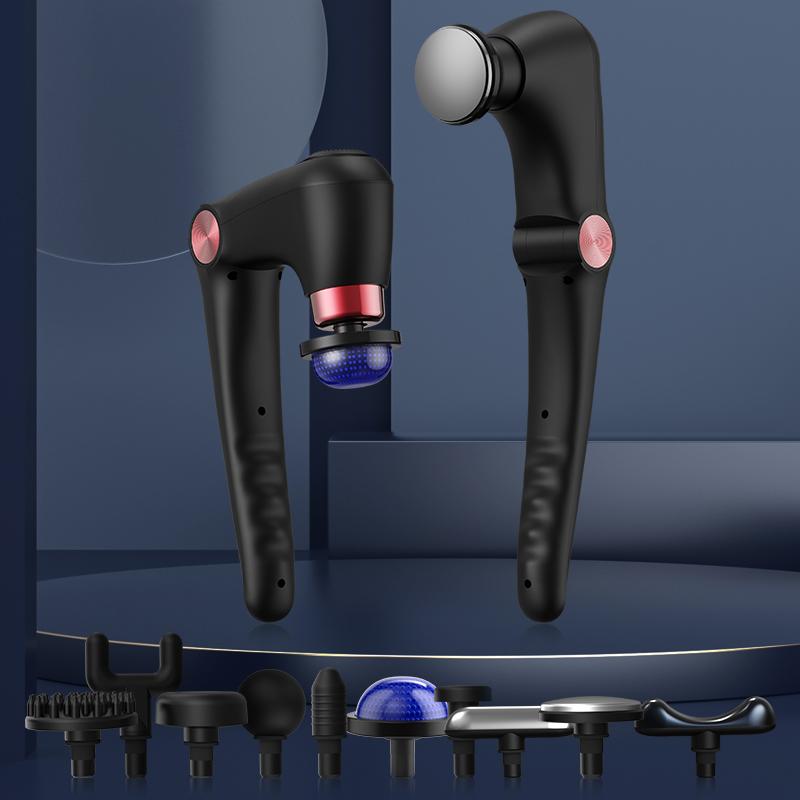 

Портативный Складной Массажный Пистолет Нагрев Холодная Головка Вращающийся Дизайн Профессиональный Ручной Массажер Все Тело Спина Шея Мышцы Type C Charge красный