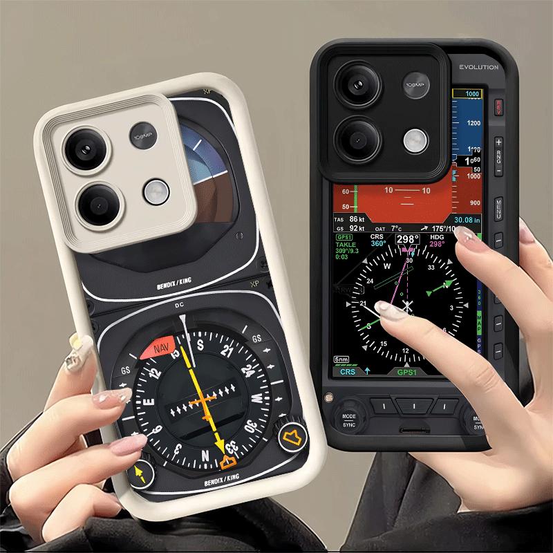 Phone Case for Xiaomi Redmi Note 15 14 13 Pro Plus Aircraft Instrument Cockpit Radar Shell 12S 11 11S 11T 5G 14S Soft Silicone F