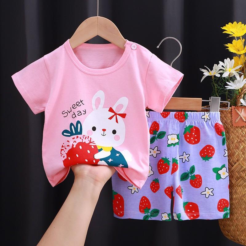 Children's Cotton T-shirt Set - Summer Boys' Casual Short-sleeved Shorts 2-piece Set