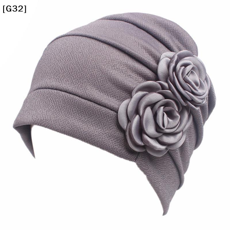 Women'S Elegant Rose Turban Hat, Soft Chemo Head Wrap Cap For Hair Loss, Multiple Colors Available[G32]