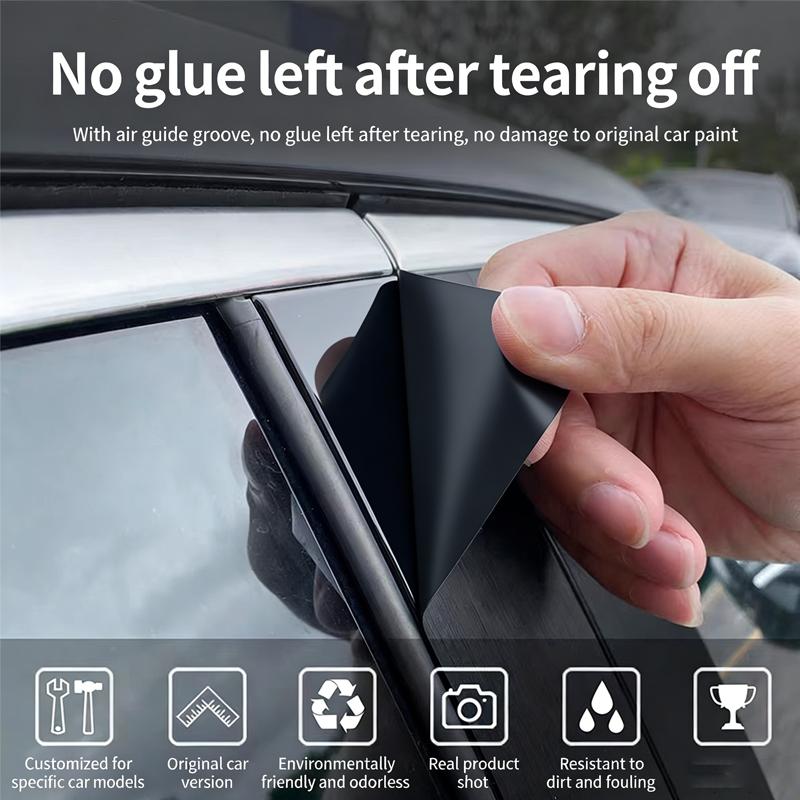 For Cadillac Escalade 2009-2018 4pcs Window Trim Covers Center Film Column B C Pillar Posts Sticker Car Accessories