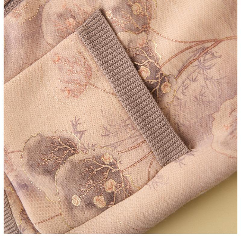 Autumn and Winter Thickened Vest Women's Plus Velvet Printed Vest Jacket