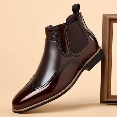 Luxus Retro Herren Stiefeletten Chelsea Boots für Herren Klassische Business Anzugschuhe Designer Britischer Stil High-Top Freizeitschuhe Herren