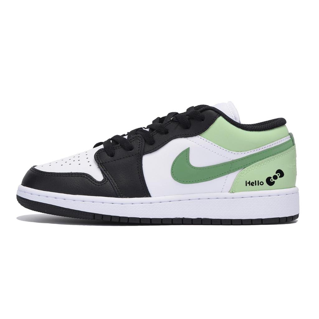 Jordan Air Jordan 1 Low top Vintage Basketball Shoes Men's White Green 553558-131(Team85-)