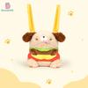 Plush Hamburger Dog Backpack Large Capacity Handbag Cute Kids Birthday Gift