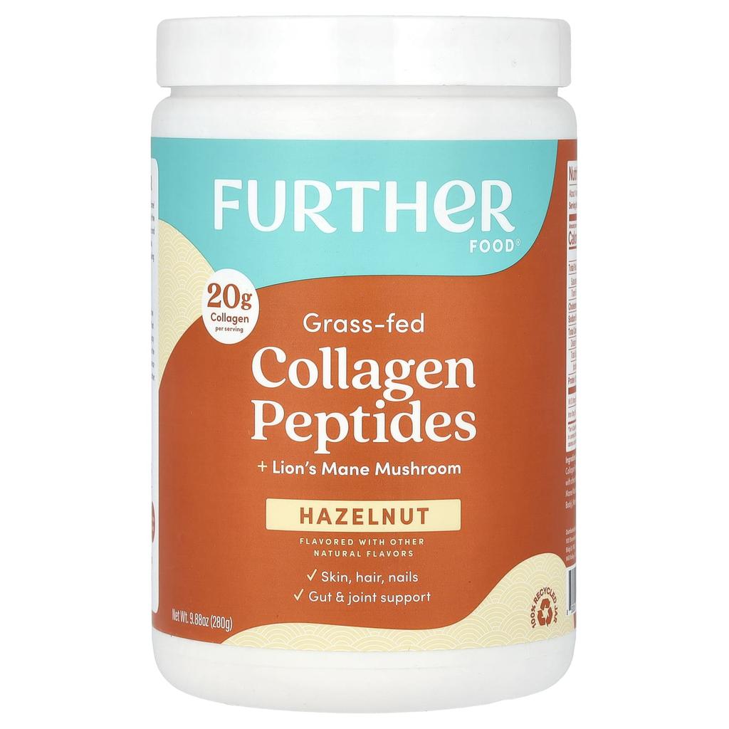 Grass-Fed Collagen Peptides + Deer Antler Mushrooms, Hazelnuts, 280G (9.88Oz)