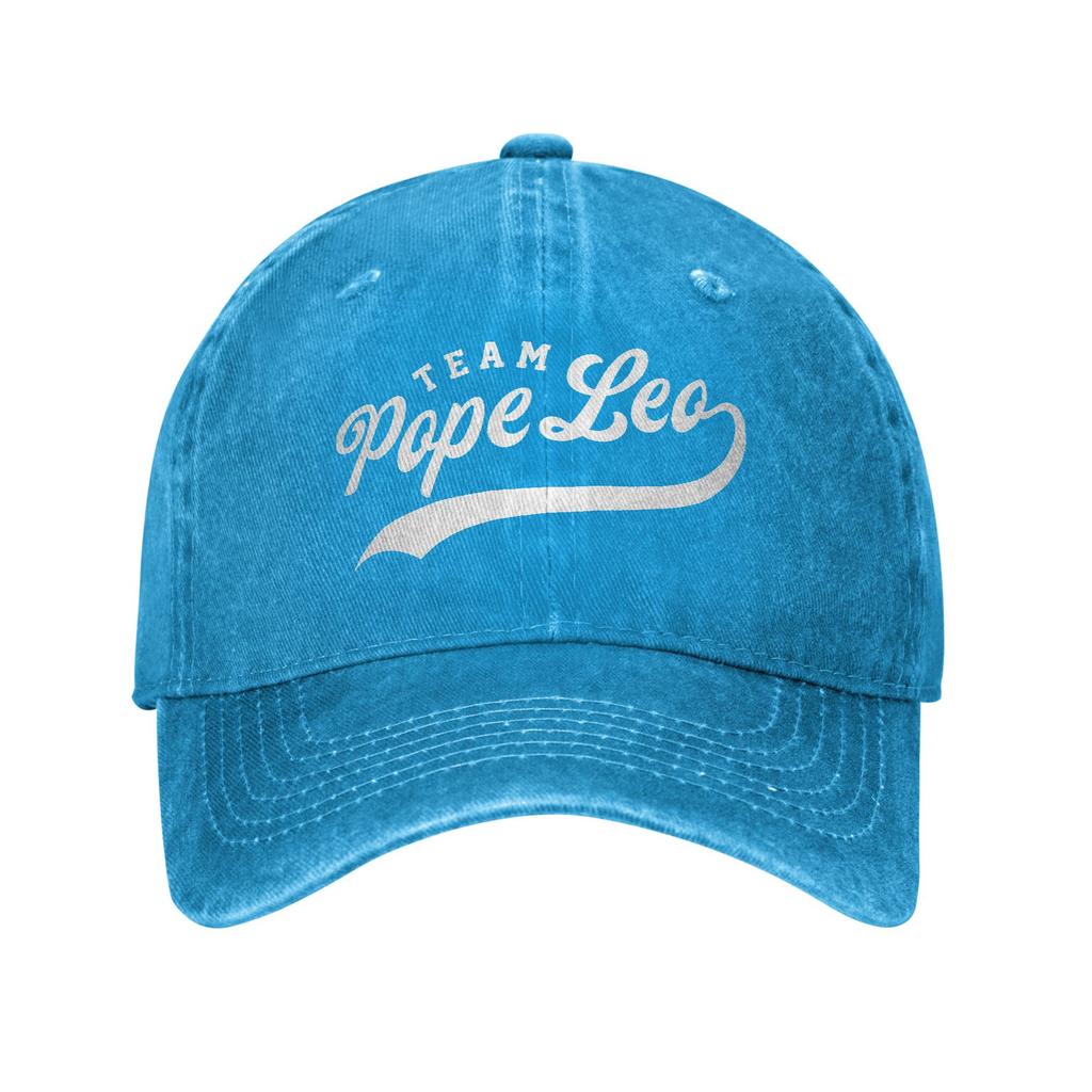 Vintage Team Pope Leo Xiv Baseball Cap Unstructured Unisex Distressed Cotton Snapback Hat Cardinal Robert Prevost Gift Hats
