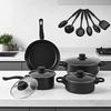 13pcs Nonstick Cookware Set with Frying Pan+Saucepan+Casserole - Induction & Gas Safe Colorful Kitchen Pots for Home Cooking