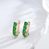 New Emerald Square Cut Zircon Drop Earrings For Women Luxury Natural Zircon With  Rose Gold Earrings Wedding Jewelry