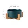 Large Capacity Pet Bowl for Cats And Dogs Wooden Rack Ceramic Cat Food And Water Feeder Home Pet Accessories