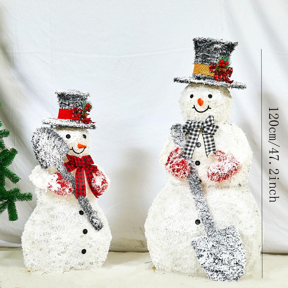 Lighted Snowman for Christmas Decoration,Flocked Snowman Decor with LED Lights, Glittered Standing Holiday Display for Outdoor