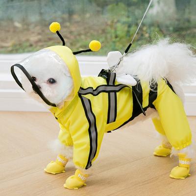 Cute Animal Dog Raincoat Four-legged Waterproof All-wrap Bichon Bear Pet Small and Medium Dog Teddy Shiba Inu Rainy Day Clothes