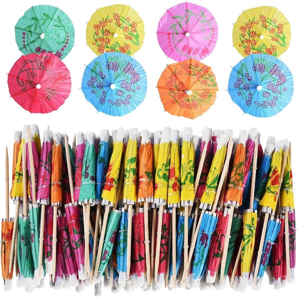 

100pcs Disposable Cocktail Umbrell 10cm Paper Umbrella Pick Dessert Salad Stick Cocktail Fork Fruit Stick for Food Cupcake Fruit