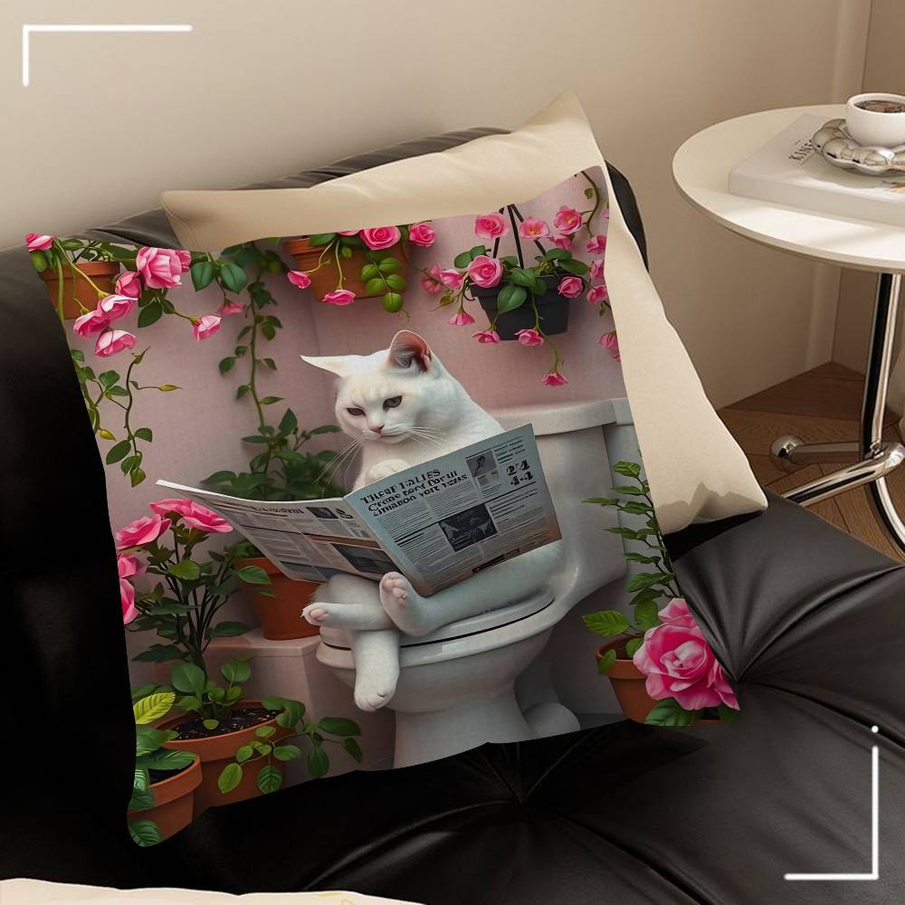 Creative Animal Toilet Flower Cushion Cover Pillow Cover Decor Pillowcase Printed Cushion Case For Couch