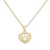 18K Gold Zircon Heart Clavicle Necklace with Diamond
