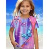 Abbigliamento Bambina Vestiti Bambina Maglietta Manica Corta Bambina Stampa Farfalla Carina Kawaii Girocollo Top Bambina Vestiti Estivi Bambini