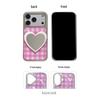 Pink Plaid Heart Mirror Phone Case for iPhone 6/7 Pro Max - Japanese Korean Style